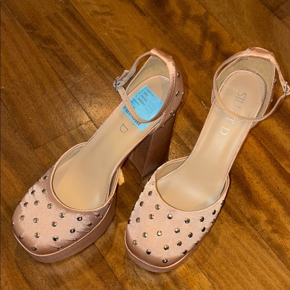 NEW Silent D Satin Studded Heels